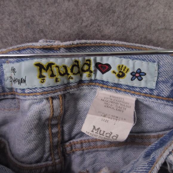 Mudd Jeans Shorts Womens 1 Light Wash High Rise Denim Cutoff Frayed Hem - Picture 2 of 12